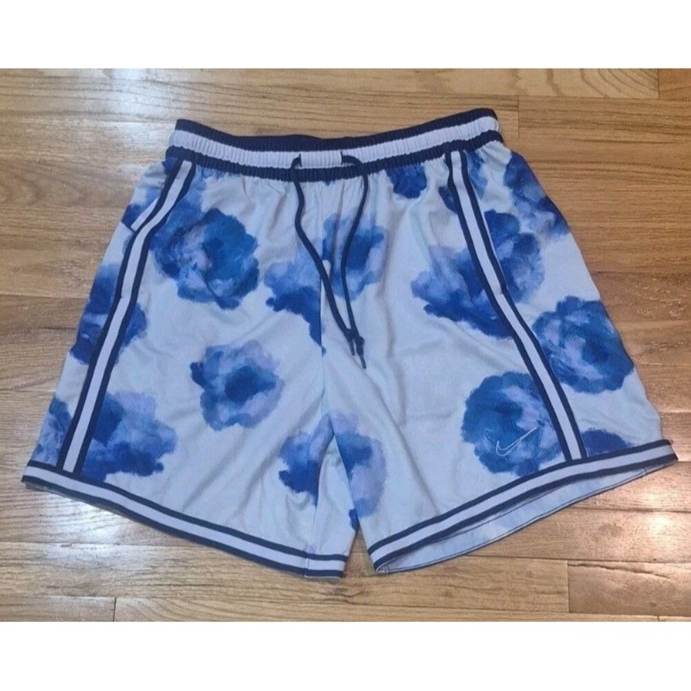 Nike Dri-FIT Floral DNA Burnout AOP White Blue Shorts Men's Size XL DV0012-085